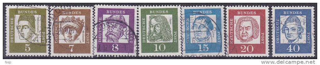 WEST - DUITSLAND - Michel - 1961 - Nr 347/55y (Wit Papier) - Gest/Obl/Us - Gebruikt