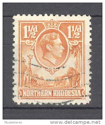 Northern Rhodesia 1938-52 SG. 30   1½d. King George VI & Elephants And Giraf - Rhodésie Du Nord (...-1963)