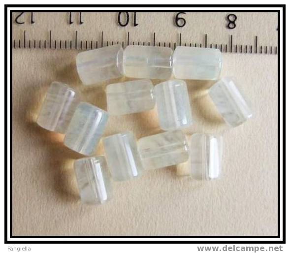 Lot De 10 Perles Tubes En Véritable Quartz Ananas 8x6mm - Parels