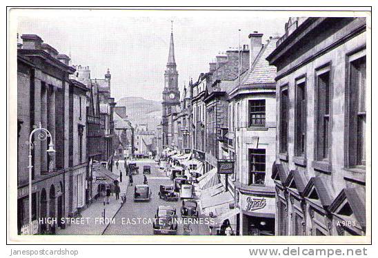 HIGH STREET From Eastgate INVERNESS - Animated Street Scene - C 1930s -Inverness-shire   - SCOTLAND - Inverness-shire