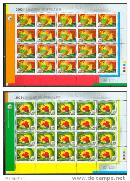 2002 Table Tennis Stamps Sheets Disabled Wheelchair Paralympic IPC Sport - Handisport