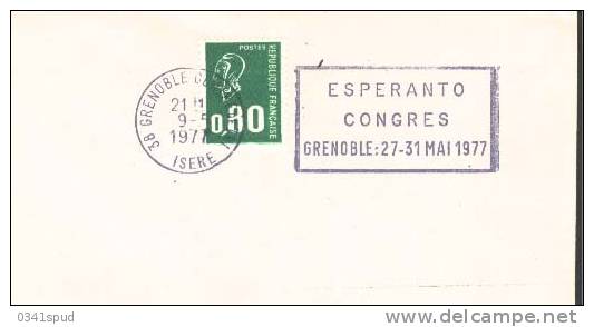 1977  France  38 Grenoble   Esperanto Sur Lettre Entiere - Esperanto