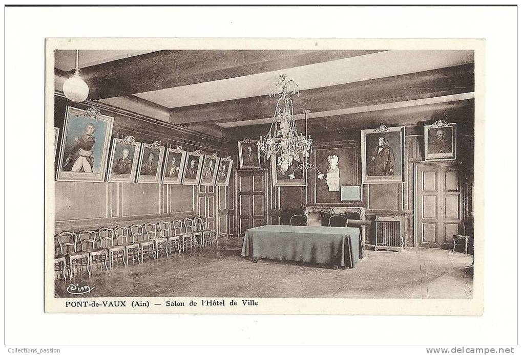 Cp, 01, Pont-de-Vaux, Salon De L'Hôtel De Ville - Pont-de-Vaux