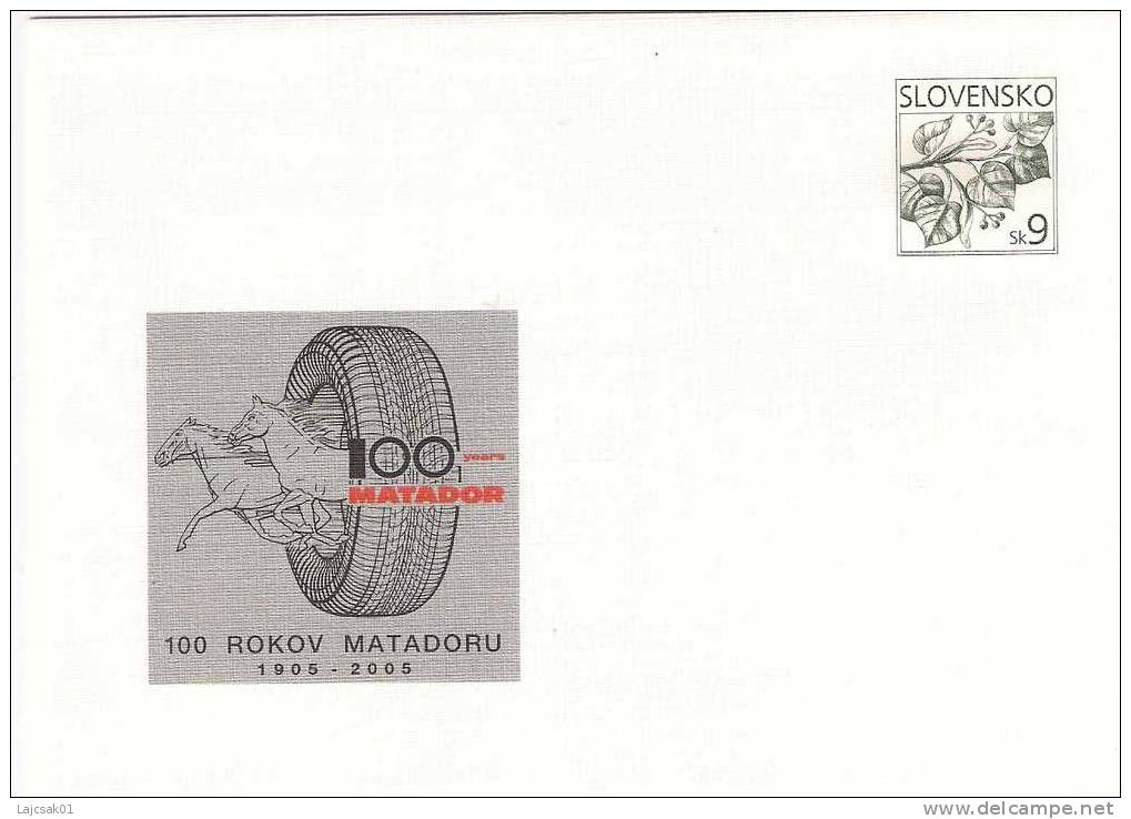 Slovakia (2005  ) Pre Stamped Postal Stationery Cover,9 Sk,100 Years Of MATADOR - Covers & Documents