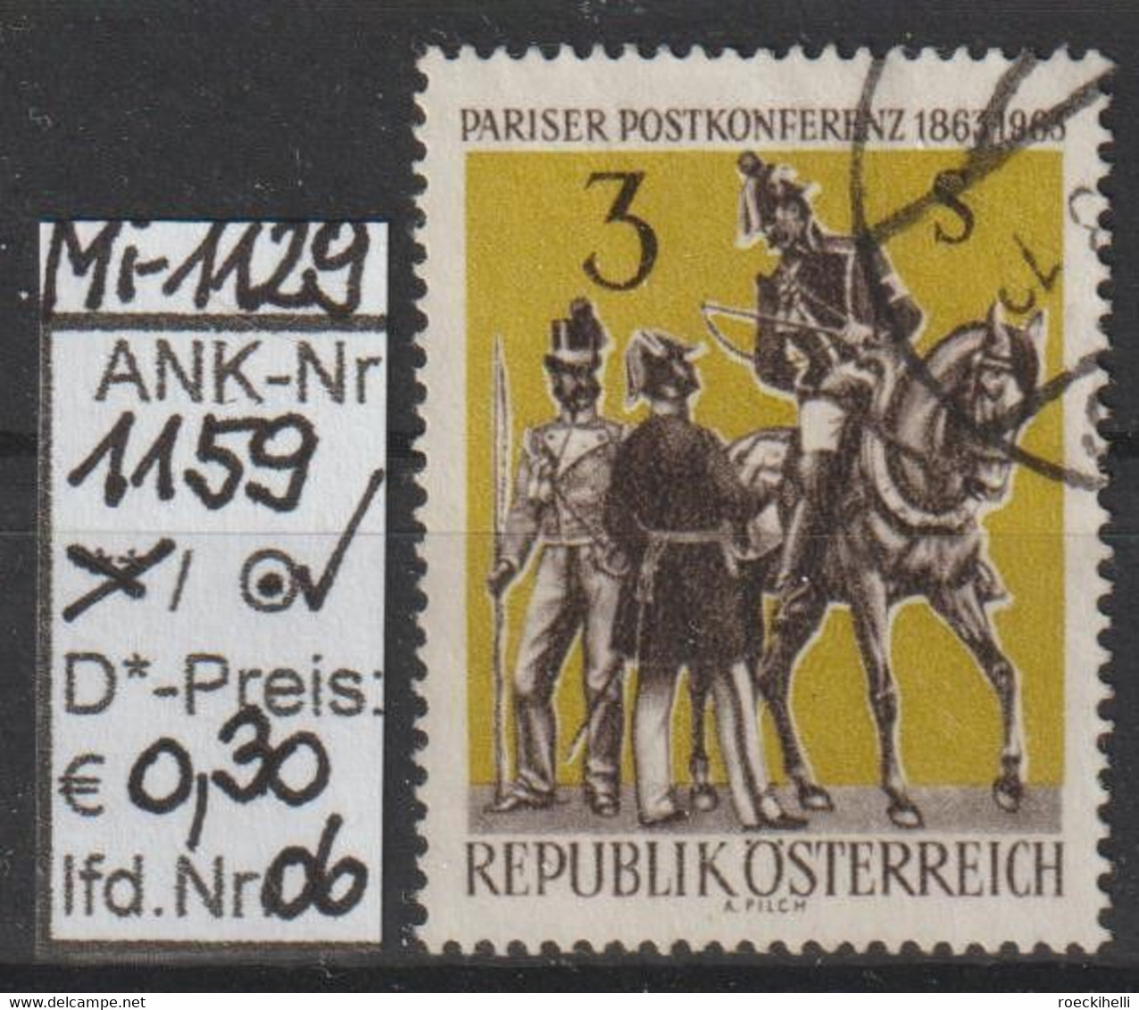 1963  - ÖSTERREICH - SM  "Pariser Postkonferenz 1863 Bis 1963" 3 S Zweifärbig -  O  Gestempelt - S. Scan (1159o 06   At) - Oblitérés