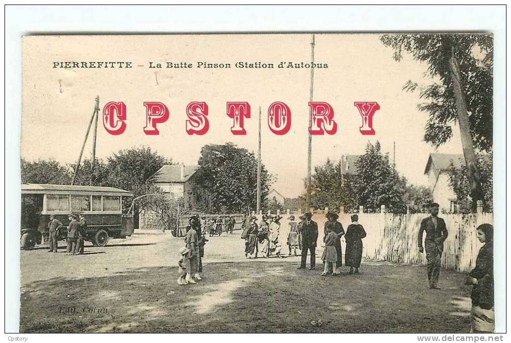 VISUEL RARE & INCONNUE - 93 - PIERREFITTE - Station D'Autobus à La Butte Pinson - Dos Scané - Pierrefitte Sur Seine