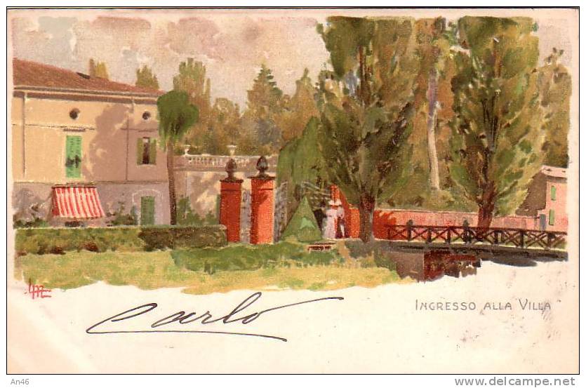 METLICOVITZ LEOPOLDO VERDI INGRESSO ALLA VILLA 095 VG1901 ORIGINALE D´EPOCA 100% - Altri & Non Classificati