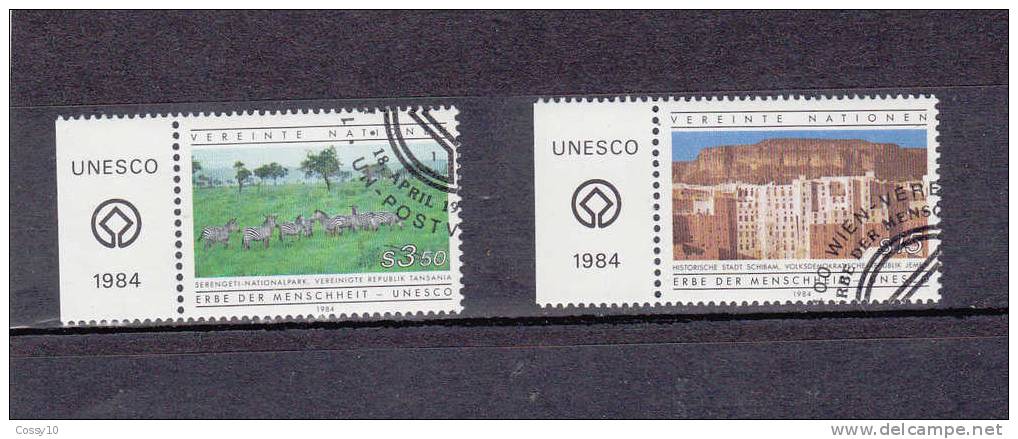 NATIONS  UNIES  VIENNE   1984    N°  41 - 42     OBLITERE    CATALOGUE YVERT - Oblitérés