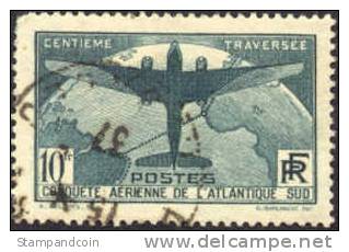 France C17 XF Used 10fr Airmail From 1936 - 1927-1959 Oblitérés