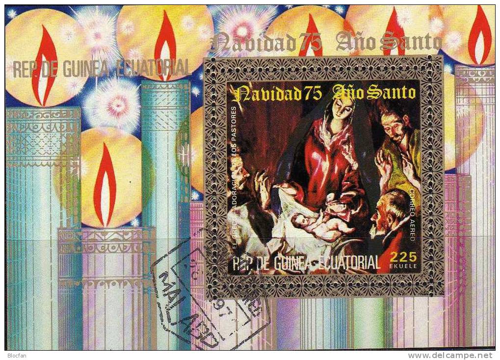 Christmas 1976 Heiliges Jahr Äquator. Guinea 674A/B, Block 195 Plus 196 O 3€ - Religion