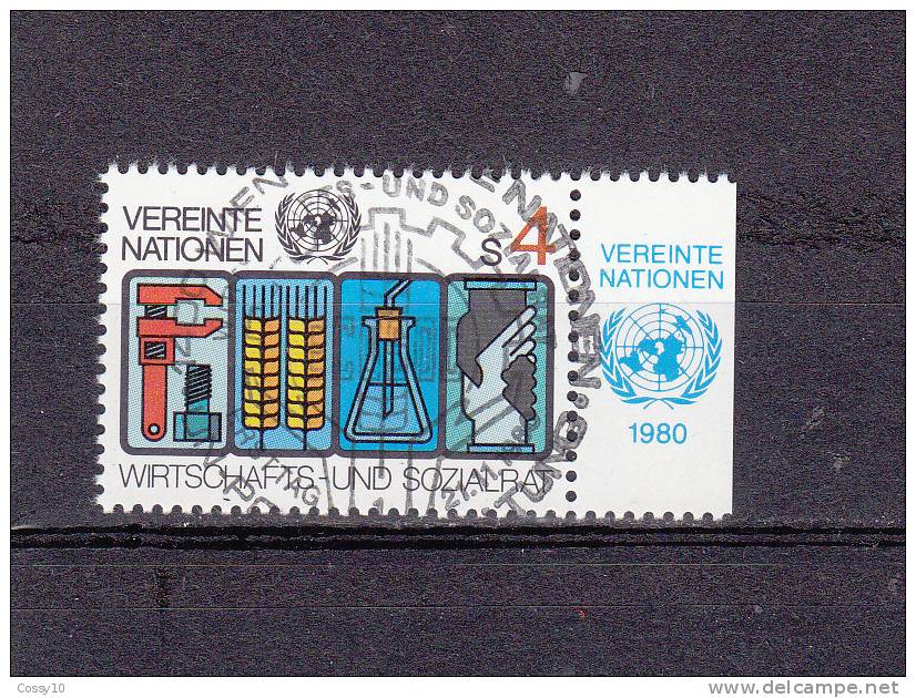 NATIONS  UNIES  VIENNE   1980     N° 14   OBLITERATION CENTRALE       CATALOGUE YVERT - Oblitérés