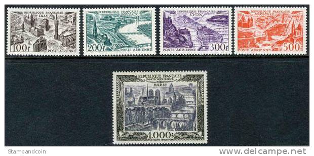 France C23-27 (Yvert 24-27+29) Michel 861-865  SUPERB Mint Never Hinged Airmail Set From 1949-50 - 1927-1959 Nuevos