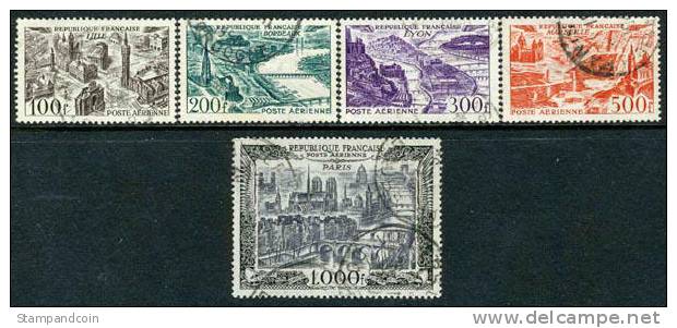 France C23-27 (Yvert 24-27+29) (Michel 861-865) XF Used Airmail Set From 1949-50 - 1927-1959 Oblitérés