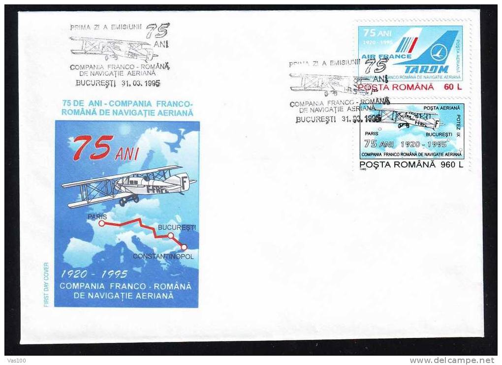 AIRMAIL,COMPANY  FRANCO-ROMAIN,AIRPLANE,AVIONS 1995 FDC COVER. - Sonstige (Luft)