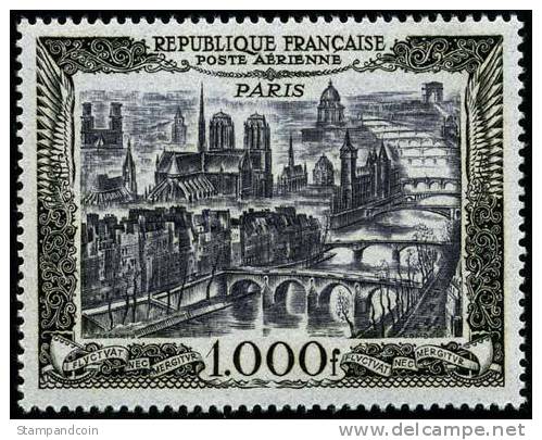 France C27 XF Mint Never Hinged 1000fr Airmail From 1950 - 1927-1959 Neufs