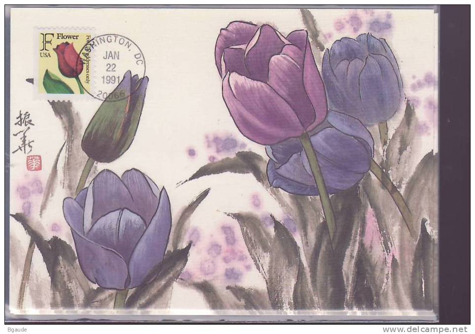 ETATS UNIS CARTE MAXIMUM NUM.YVERT 1928 FLORE TULIPE - Cartes-Maximum (CM)