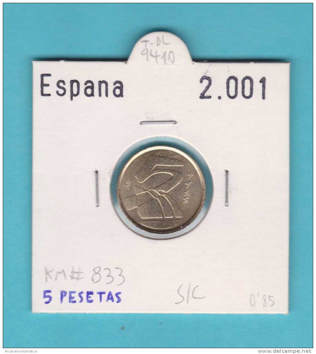 ESPAÑA /JUAN CARLOS I    5  PESETAS  LATON  2.001  KM#833   SC/UNC  DL-9410 - 5 Pesetas