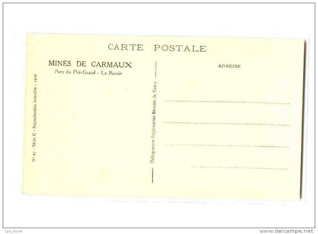 81 CARMAUX Mines, Parc Du Pré Grand, Bassin, Kiosque à Musique, Ed IRN 27, Série C, 1928 - Carmaux