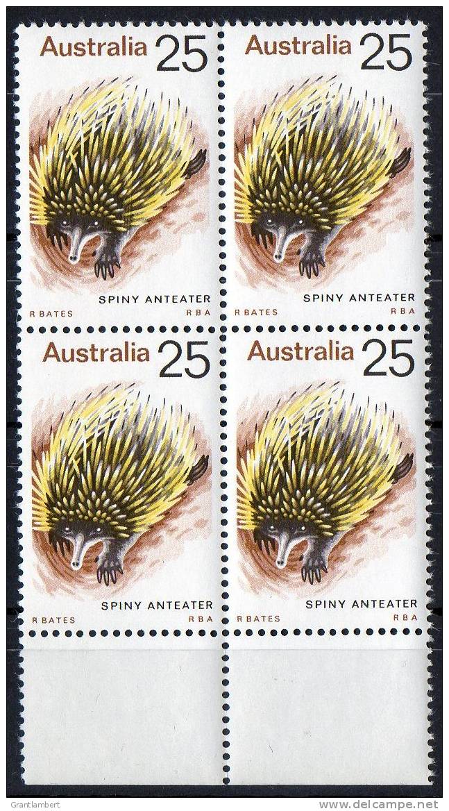 Australia 1974 Native Animals 25c Anteater MNH Block Of 4 - Neufs