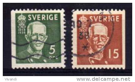 Sweden - 1938 - 80th Birthday Of King Gustav V (Perf 12½ 3 Sides) - Used - Oblitérés