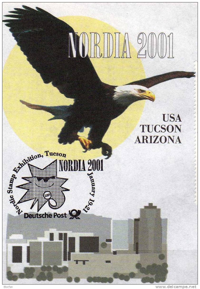 NORDIA´2001 Arizona USA Bund 2162 VB SST 7€ Offizieller Messebrief MBrf.1/01 Wappen - Adler Von Preußen - Enveloppes