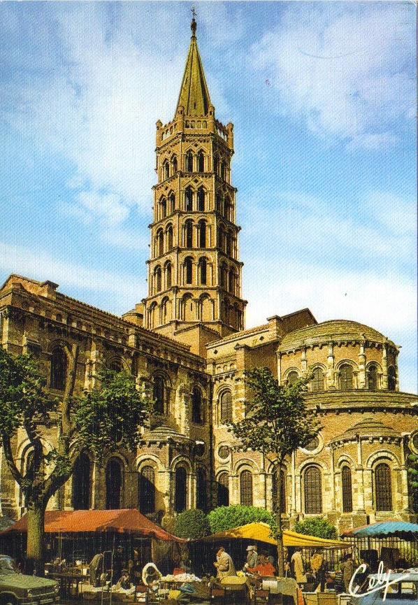 CPM De La Basilique Saint Sernin à Toulouse   Jour De Marché - Markets