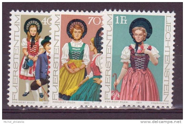 ⭐ Liechtenstein - YT N° 625 à 627 ** - Neuf Sans Charnière - 1977 ⭐ - Unused Stamps