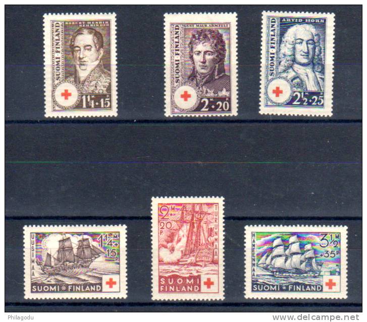 Croix-Rouge Et Vaisseaux De Guerre, Rehbinder, Armfelt, Arvid Horn, L'Uusimaa, Cote 34,40 &euro;, - Unused Stamps