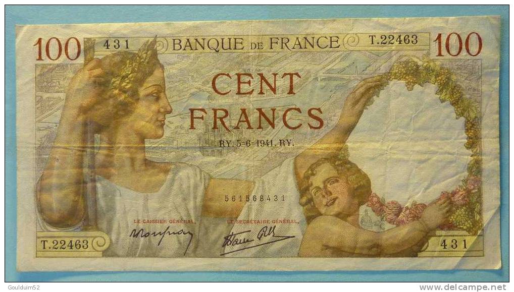 100 Francs   5.6.1941    Sully - 100 F 1939-1942 ''Sully''