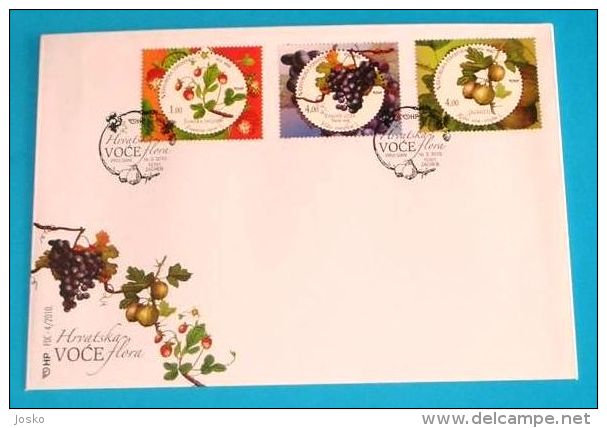 VIN & VIGNE - Croatian Flore - Fruits - Grapevine ( Croatie FDC ) Wine Vino Wein Vinho Wijn Grape Raisin Grapes Uva - Vins & Alcools