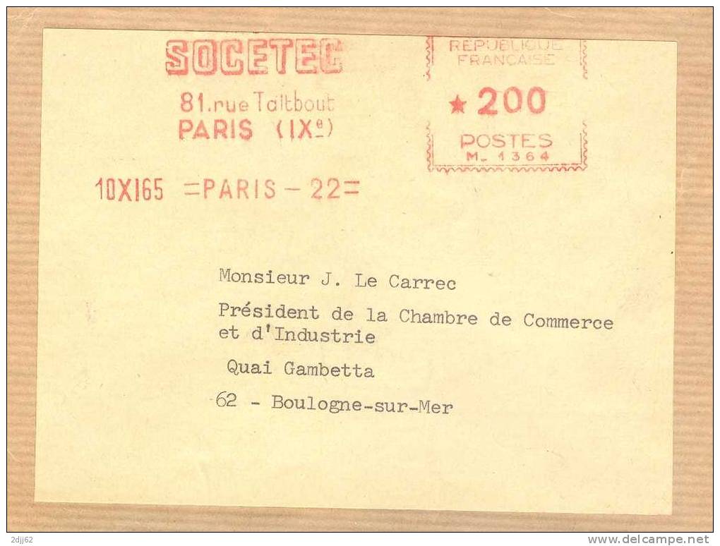 Tarif, 1965 - EMA Havas -Etiquette  Colis(F003) - Postal Rates