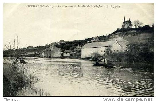 49  -  SECHES  - Le Loir Vers Le Moulin De Matbeflon -  ( Trace Pliure Verticale ) - Seiches Sur Le Loir