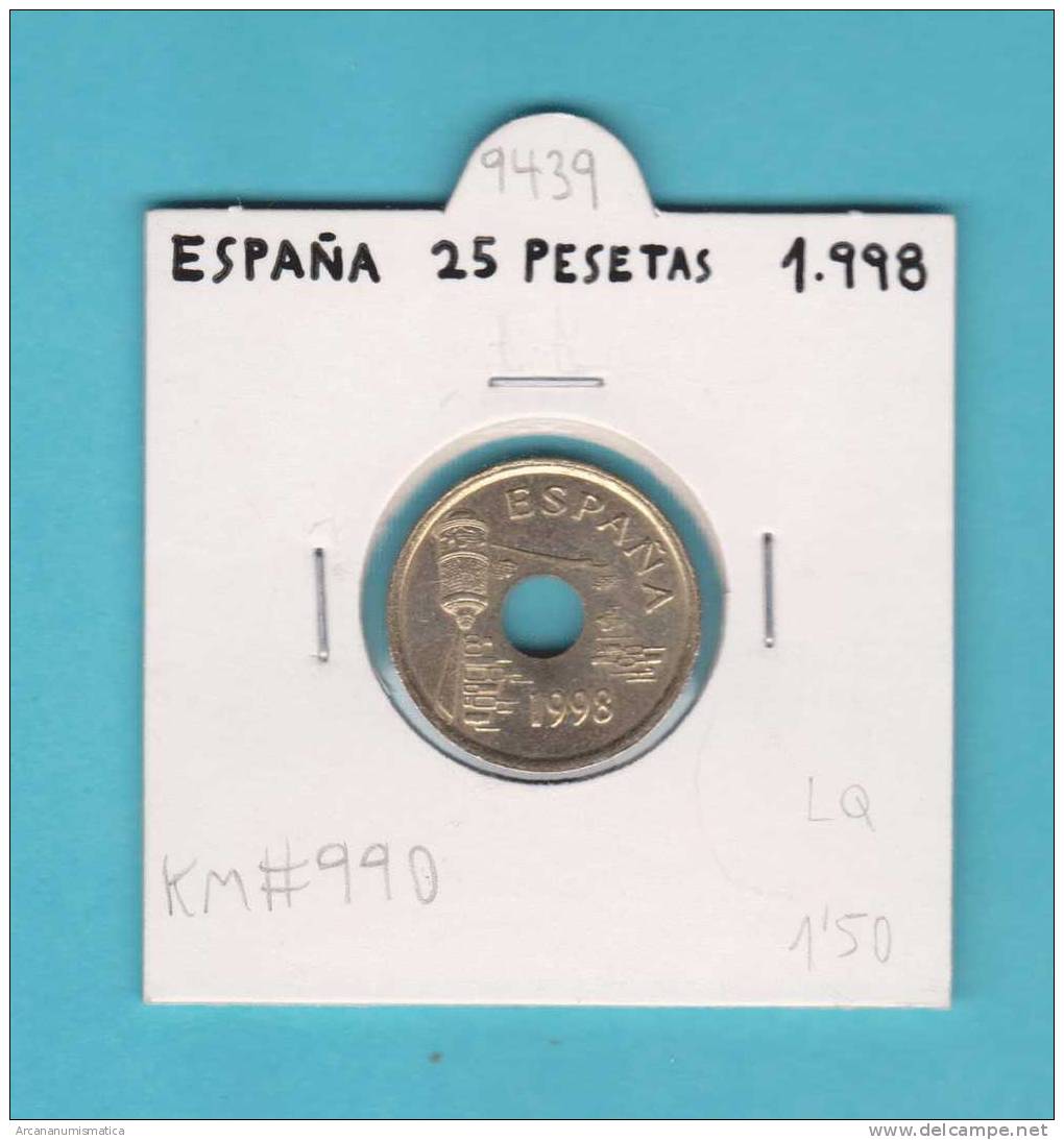 ESPAÑA /JUAN CARLOS I    25  PESETAS  Niquel-Bronce  1.998  KM#990  SC/UNC     DL-9439 - 25 Pesetas