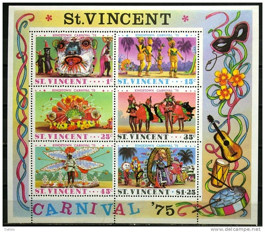 Saint Vincent - 1975 - Carnaval De Kingstown - Neufs - Danse