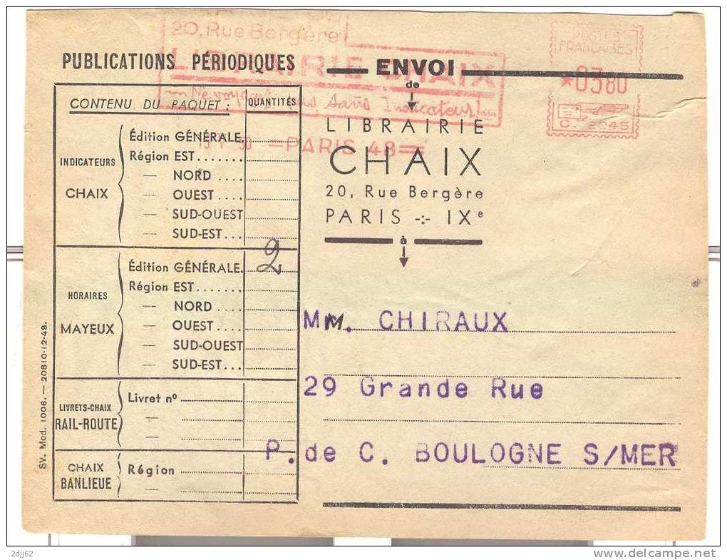 Tarif, 1950  - EMA Havas - Etiquette   Colis (F018) - Tariffe Postali