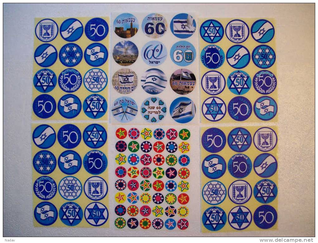 STICKERS &ndash; 50 And 60 YEARS OF COUNTRY ISRAEL &ndash;&ldquo; EMBLEMS And SYMBOLS&rdquo; !!! - Stickers