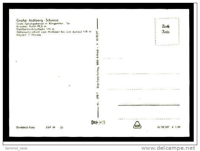 Große Aschberg - Schanze  -  Sprungschanze  Klingenthal / Sachsen  -   Ansichtskarte Ca.1968    (178) - Auerbach (Vogtland)