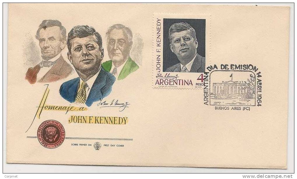 KENNEDY JOHN F - VF CACHETED ARGENTINA 1964  FDC - Kennedy (John F.)