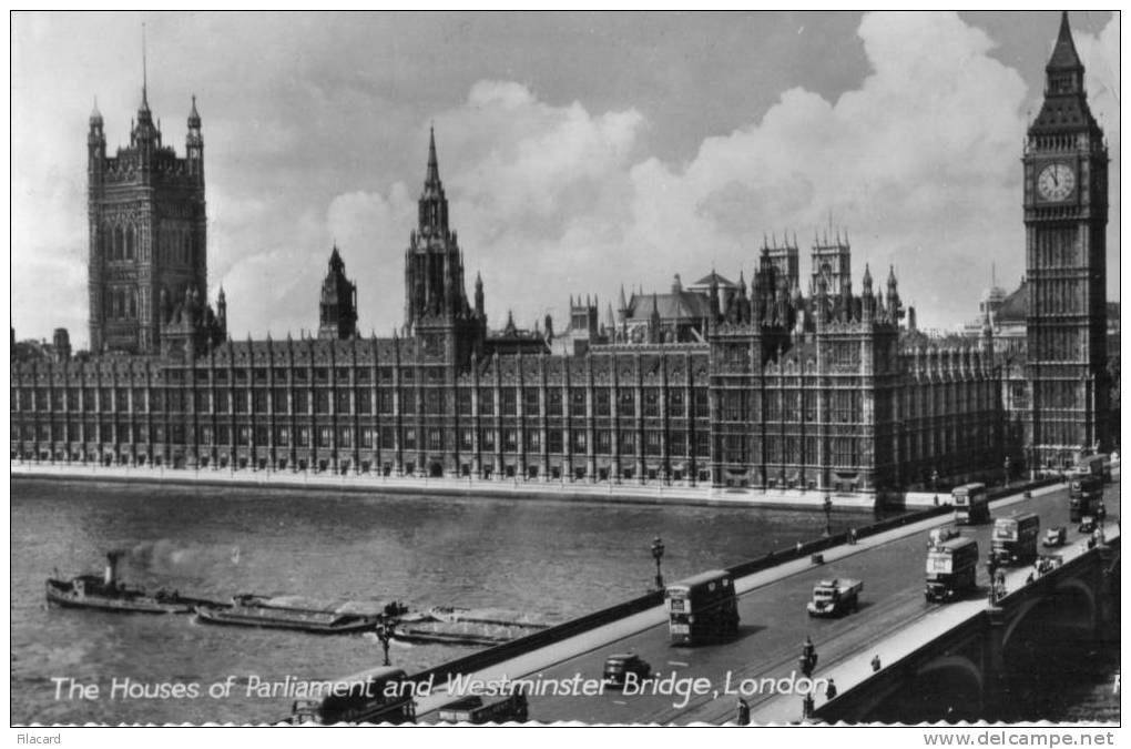 8150     Regno  Unito   London   The   Houses  Of  Parliament  And  Westminster  Bridge   VG   1956 - Houses Of Parliament