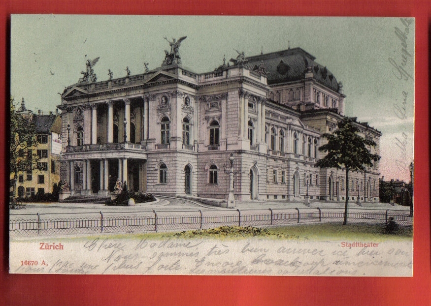 N097 Zürich Stadttheater,Théâtre De La Ville.Cachet Zürich 1905. 16670 A - Zürich