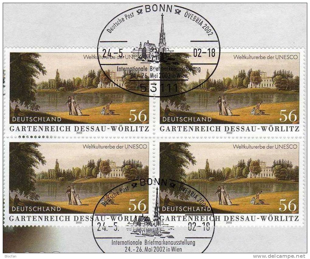 Wien ÖVEBRIA´2002 Bund 2253 VB SST 5€ Offizielle Messebrief MBrf.3/02 Garten Dessau Wörlitzer Park Fair Cover Of Germany - Sonstige & Ohne Zuordnung