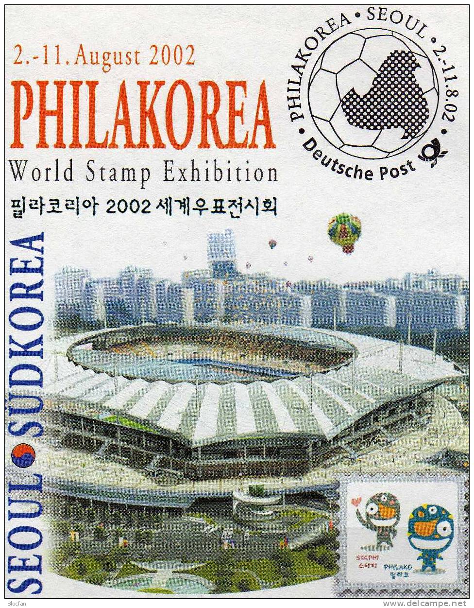 Seoul PHILAKOREA´2002 Bund 2258/9 VB SST 5€ Offizieller Messebrief MBrf.4/02 Fußball-Weltmeister Seit 1930 Soccer Cover - 2002 – Corée Du Sud / Japon