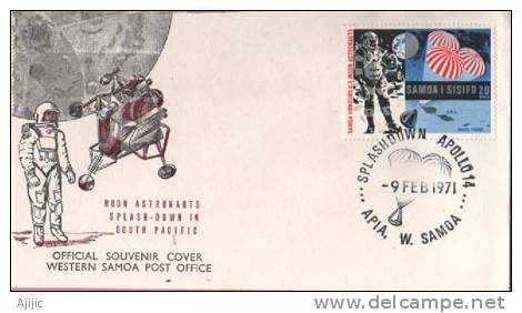 Moon Astronauts Splash-down Apollo 14 A Proximite Des Iles SAMOA.  9 Fevrier 1971 - Oceanië