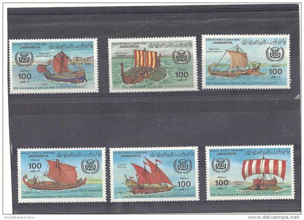 Libya , Serie 6, Year 1983, SG 1303-1308, 25th Anniversary Maritime Org., MNH/PF - Libia