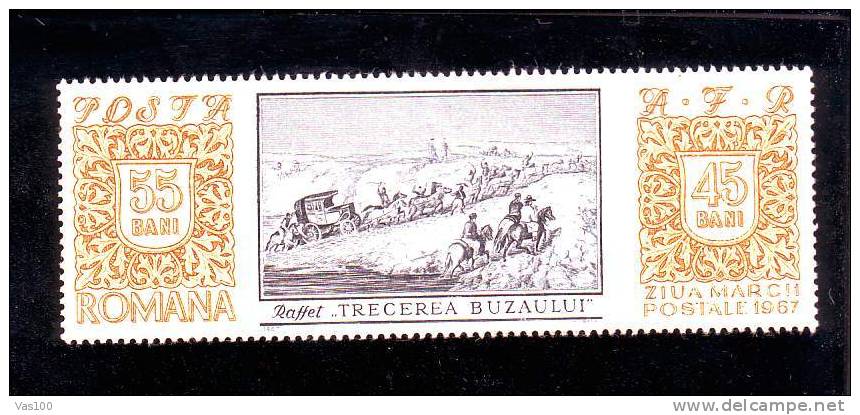 ROMANIA,HORSES,CHEVAUX 1 , MINT **  1967 STAMP. - Neufs