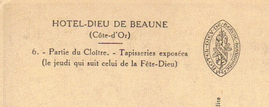 CPM De Détail De L Hôtel Dieux De Beaune   Partie Du Cloître   Tapisseries Exposées - Luoghi Santi