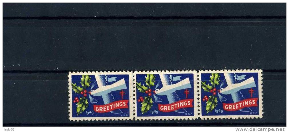 - ETATS-UNIS . ERINNOPHILIE . GREETINGS 1949 . SANS GOMME - Other & Unclassified