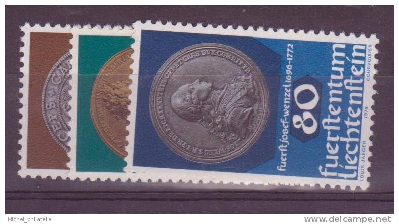 ⭐ Liechtenstein - YT N° 651 à 653 ** - Neuf Sans Charnière - 1978 ⭐ - Unused Stamps