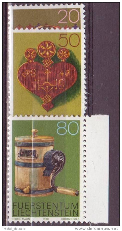 ⭐ Liechtenstein - YT N° 688 à 690. ** - Neuf Sans Charnière - 1980 ⭐ - Unused Stamps