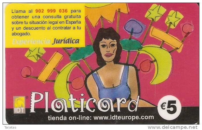 TARJETA DE ESPAÑA DE IDT PLATICARD 5 EUROS EXPERIENCIA JURIDICA CADUCIDAD 02/06 - Andere & Zonder Classificatie
